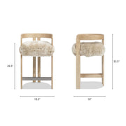 Jennifer Taylor Home Millwick low back counter stool with wooden legs and upholstered seat at 24-27 inch height.