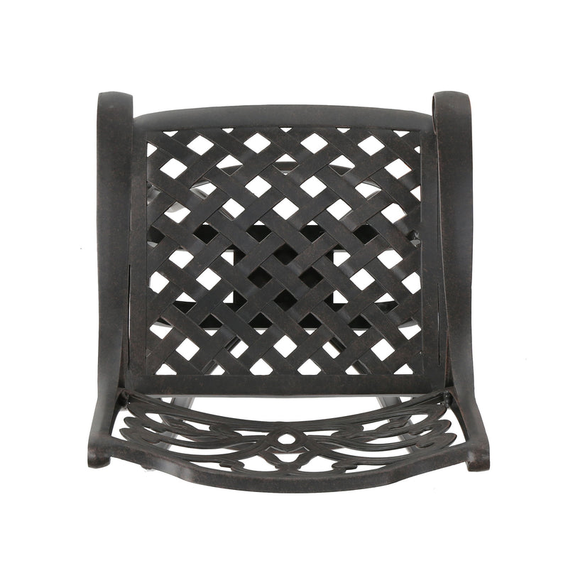 Outdoor Cast Aluminum Swivel Bar Stool With Scrolled Arms - Bronze - R&R Furniture Gallery (Fountain Valley, CA)