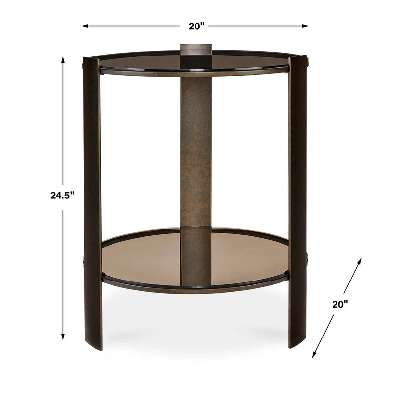 Hanson - Side Table - Bronze & Dark Glass