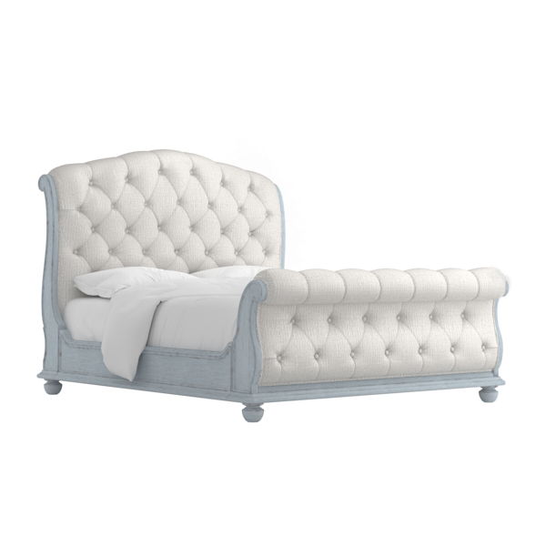 Summer Creak King Uph Sleigh Bed-Blue