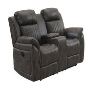 Steban - Console Reclining Loveseat - Gray - R&R Furniture Gallery (Fountain Valley, CA)