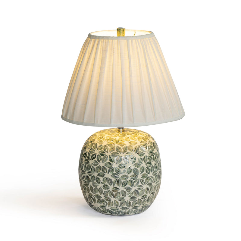 Yaya - Capiz Shell Table Lamp - Green - R&R Furniture Gallery (Fountain Valley, CA)