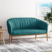 Mid Century Modern Loveseat With Channel Stitched Backrest - R&R Furniture Gallery (Fountain Valley, CA)