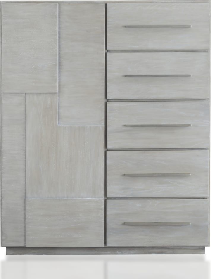Destination Five Drawer One Door Sweater Chest in Cotton Grey (2024)