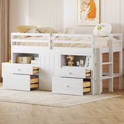 Loft Bed With 4 Drawers, Underneath Cabinet And Shelves - R&R Furniture Gallery (Fountain Valley, CA)