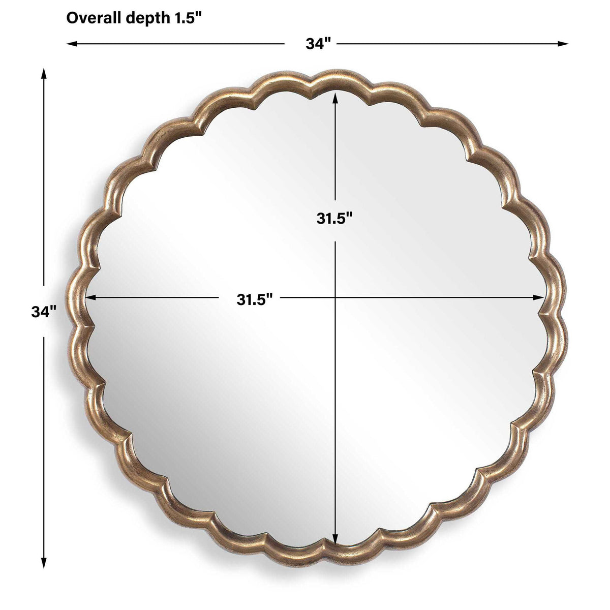 Cerrito - Round Mirror - Antique Brass
