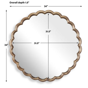 Cerrito - Round Mirror - Antique Brass