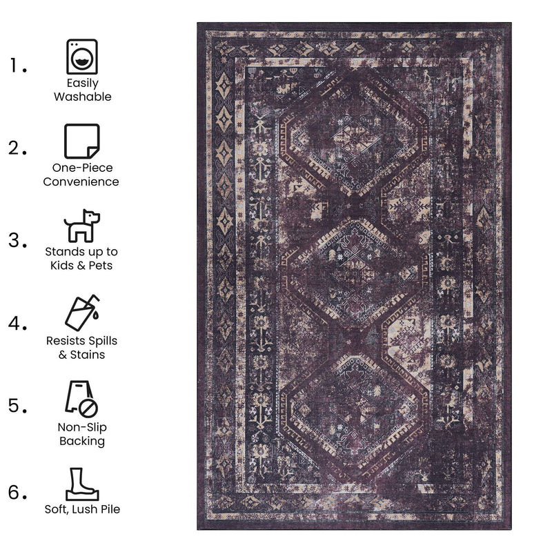 Maval - Washable Rug - R&R Furniture Gallery (Fountain Valley, CA)