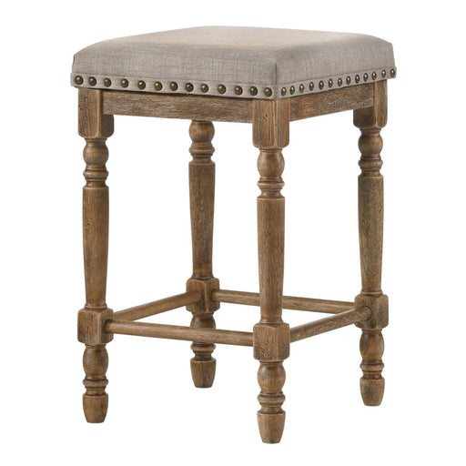 Farsiris - Counter Height Stool (Set of 2) - Beige Fabric & Weathered Oak - R&R Furniture Gallery (Fountain Valley, CA)