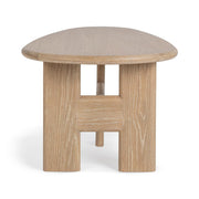 Classic Home Langford coffee table with wooden top and metal legs, modern design for living room decor.