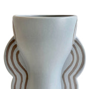 Earthenware - Line Art Goblet Vase - Light Blue - R&R Furniture Gallery (Fountain Valley, CA)