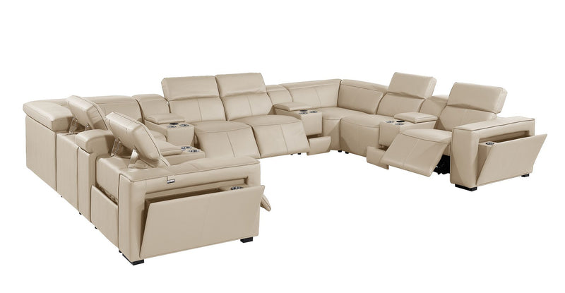 1224 - 12-Piece U-Shaped Sectional Sofa In With 4 Power Recliners & Power Headrests