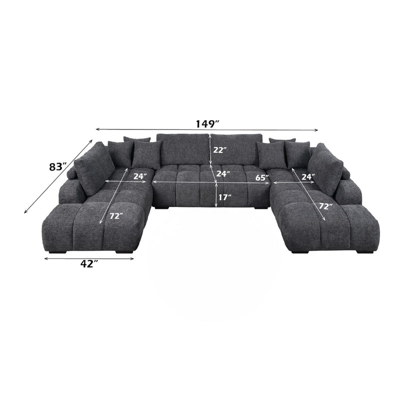 Chosen - Sectional Sofa With 3 Pillows - R&R Furniture Gallery (Fountain Valley, CA)