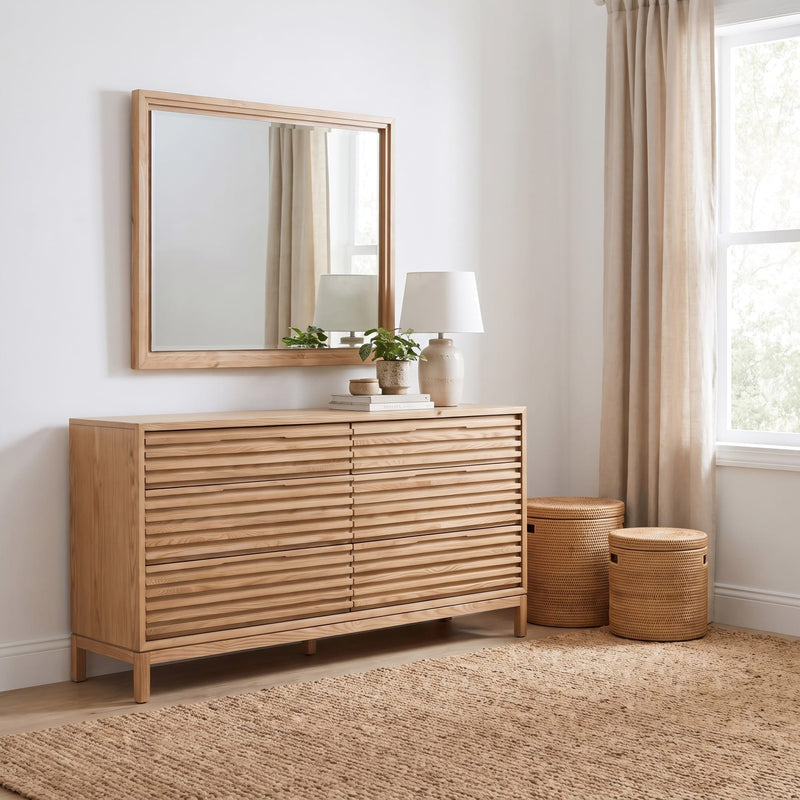 Tanner Wall or Dresser Mirror in Flaxen