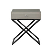 Koda - End Side Table Nightstand, Drawer And Cross Base - R&R Furniture Gallery (Fountain Valley, CA)