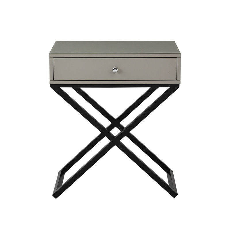 Koda - End Side Table Nightstand, Drawer And Cross Base - R&R Furniture Gallery (Fountain Valley, CA)