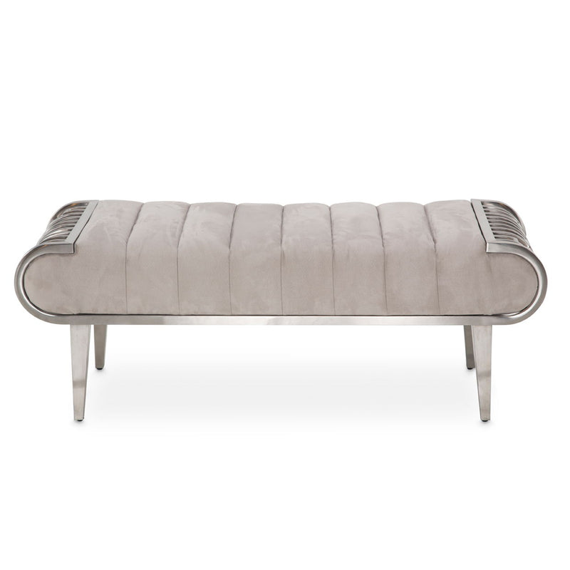 Roxbury Park - Tufted Bench - Stainless Steel - R&R Furniture Gallery (Fountain Valley, CA)