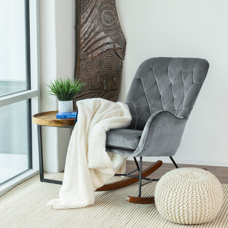 Hannah - Rocking Chair - Gray - R&R Furniture Gallery (Fountain Valley, CA)