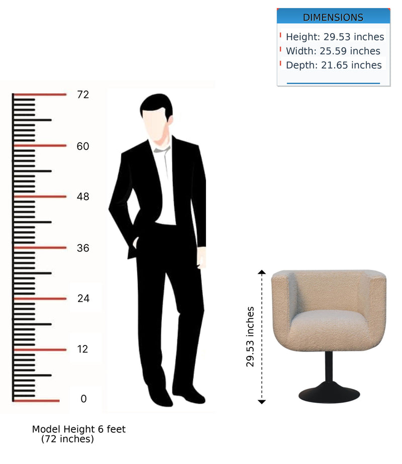 Swivel Chair - Cream - R&R Furniture Gallery (Fountain Valley, CA)