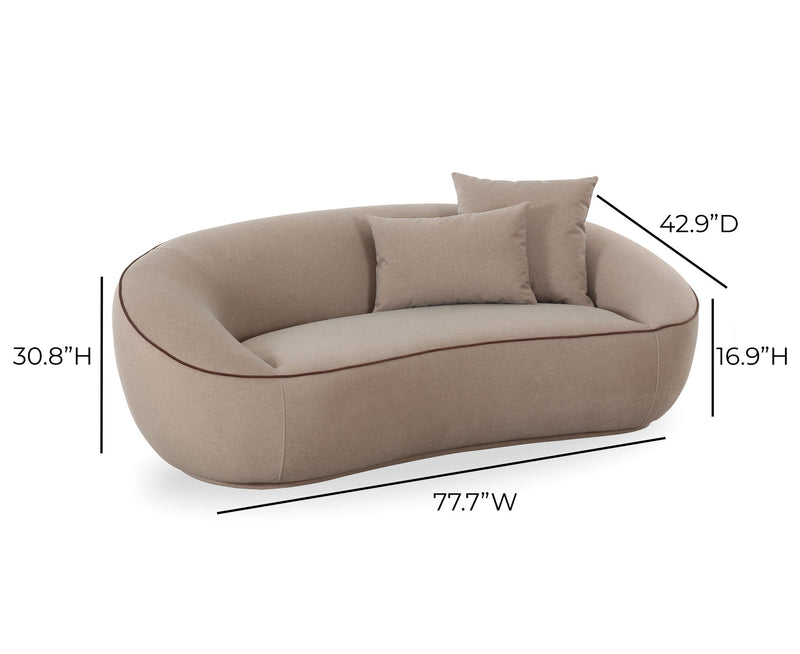 Jenny - Faux Mohair Loveseat - Taupe - R&R Furniture Gallery (Fountain Valley, CA)