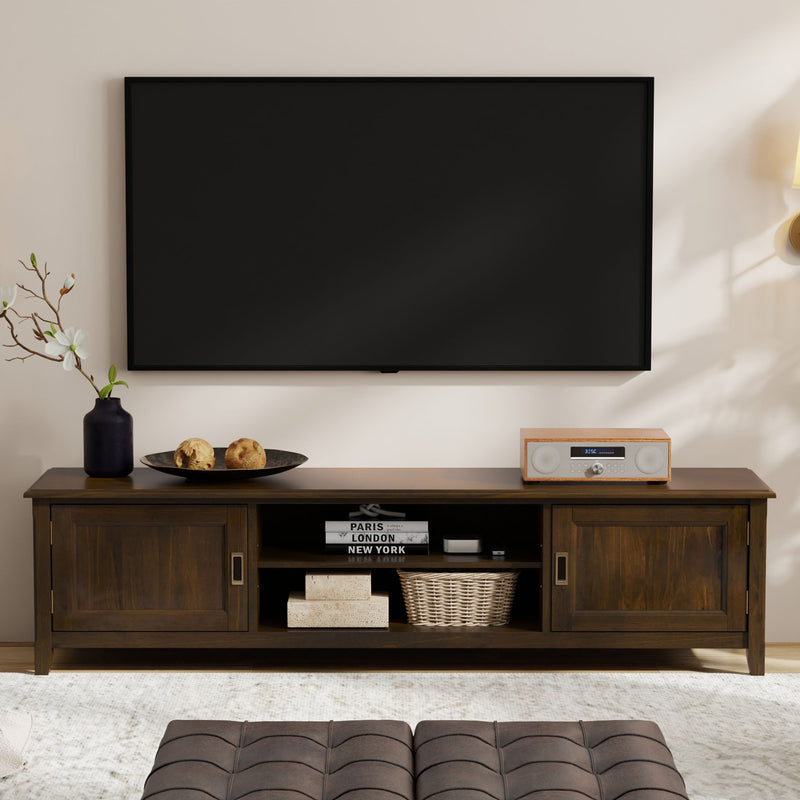 Burlington - Low TV Media Stand - Mahogany - R&R Furniture Gallery (Fountain Valley, CA)