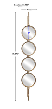 Uttermost wall mirror with a sleek button-style frame, showcasing a modern, stylish design for contemporary interior decor