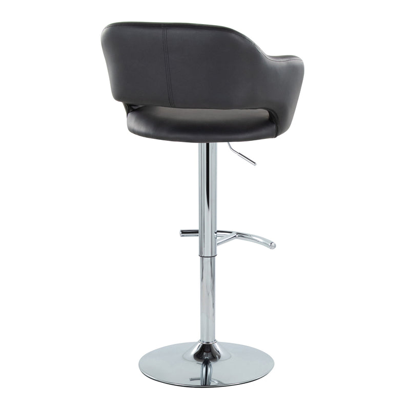Lumi Source Margarite contemporary adjustable barstools with swivel and rounded T footrest, set of 2, modern design.