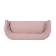 Noble House mid-century modern loveseat with channel-stitched backrest and sleek, stationary design in a stylish living room setting.