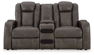 Fyne-dyme - Power Reclining Loveseat With Console/Adj Hdrst - R&R Furniture Gallery (Fountain Valley, CA)