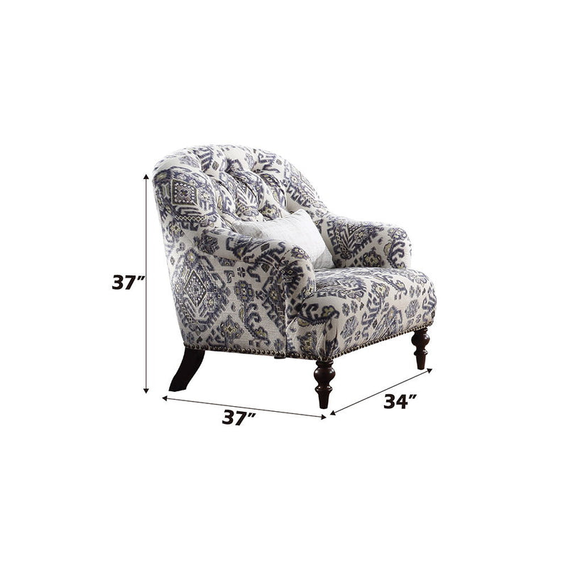 Saira - Chair With Pillow - Pattern Fabric - R&R Furniture Gallery (Fountain Valley, CA)
