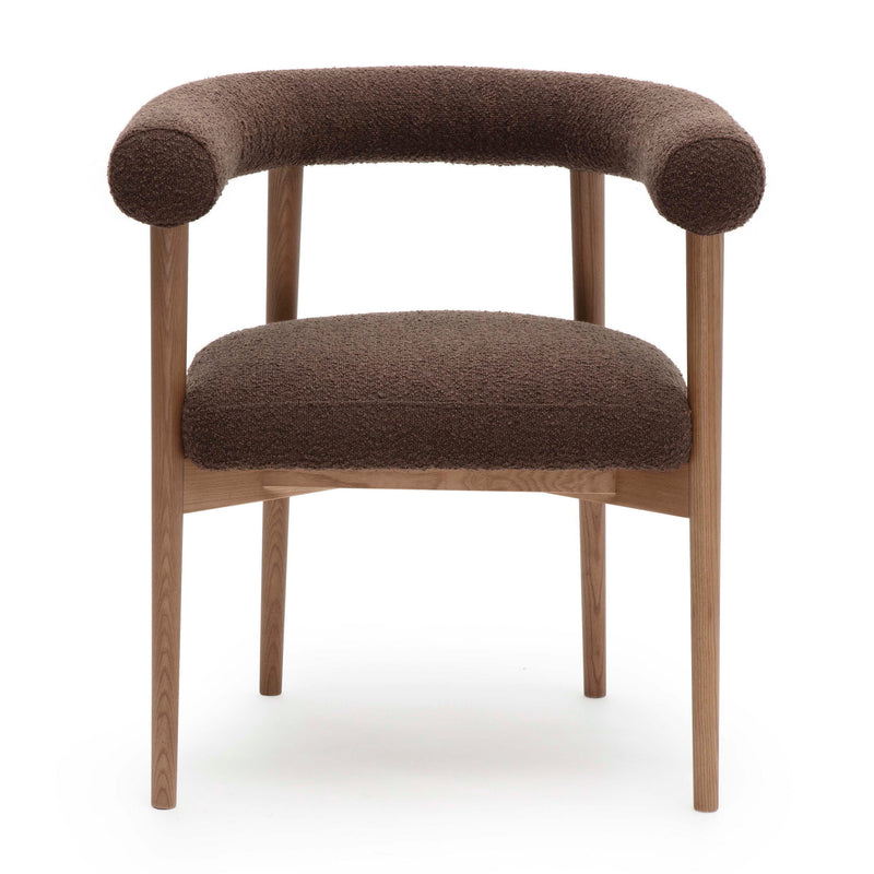 Spara - Performance Boucle Dining Chair - Chocolate Brown - R&R Furniture Gallery (Fountain Valley, CA)