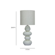 TOV Furniture Pebble Papier Mache Table Lamp with rounded pebble design and neutral finish, ideal for modern interior lighting.