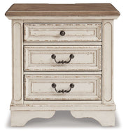 Realyn - Three Drawer Night Stand - White / Brown / Beige - R&R Furniture Gallery (Fountain Valley, CA)