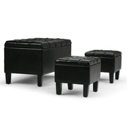 Dover - 3 Piece Storage Ottoman Contemporary Design - R&R Furniture Gallery (Fountain Valley, CA)