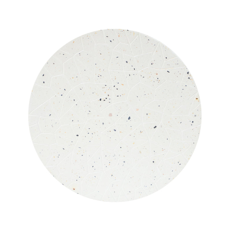Outdoor Terrazzo Concrete Drum End Table, Living Room Accent Table - White Terrazzo - R&R Furniture Gallery (Fountain Valley, CA)