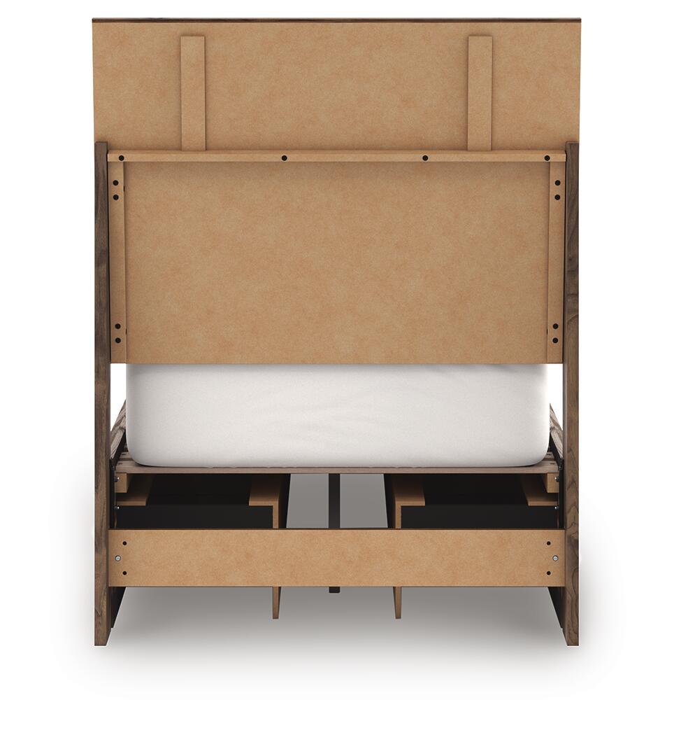 Chirason - 3 Pc. - Twin Panel Bed With Storage, Dresser And Mirror - Brown