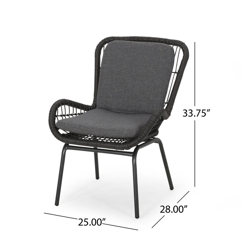 Outdoor Wicker Club Chair With Cushions (Set of 2) - R&R Furniture Gallery (Fountain Valley, CA)