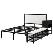Platform Bed With 2 Tier Storage Shelves, Storage Cabinet - R&R Furniture Gallery (Fountain Valley, CA)