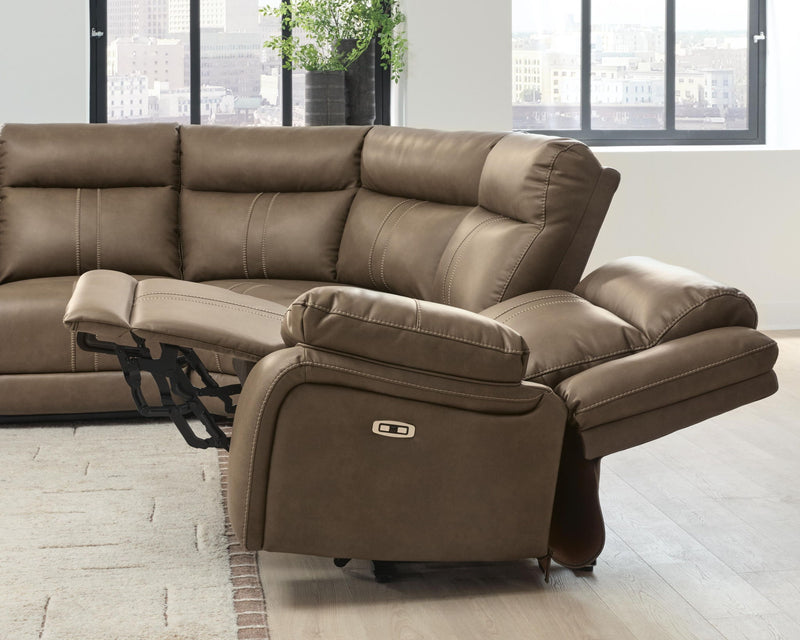 Signature Design by Ashley Max-Momentum reclining sectional with plush cushions and a modern fabric finish.