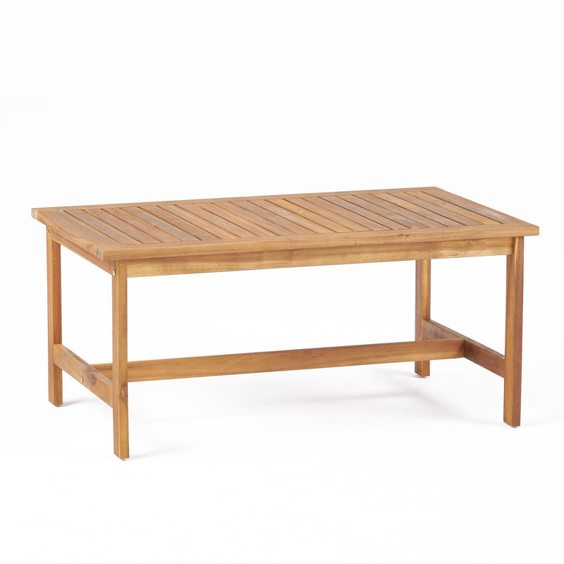 3 Piece Patio Set With Slatted Design, 2 Club Chairs And Coffee Table - Brown - R&R Furniture Gallery (Fountain Valley, CA)