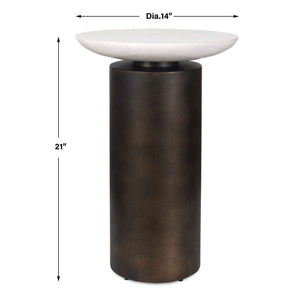 Olso - Outdoor Accent Table - Bronze / White