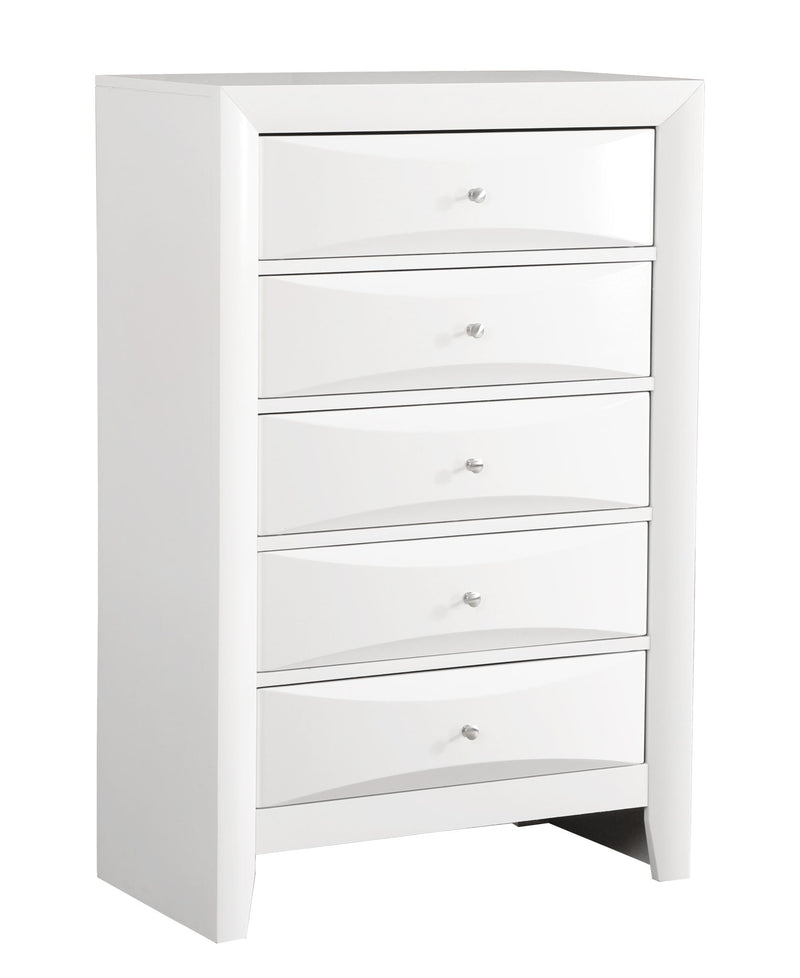 Marilla accent chest by Glory Furniture featuring a stylish wooden design with drawers and decorative details.