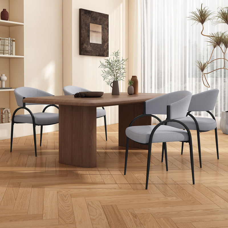 Contemporary Upholstered Dining Chairs With Metal Legs (Set of 2) - R&R Furniture Gallery (Fountain Valley, CA)