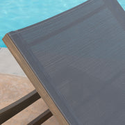 Summerland Chaise Lounge Dark Mesh Outdoor Seating - Dark Gray - R&R Furniture Gallery (Fountain Valley, CA)
