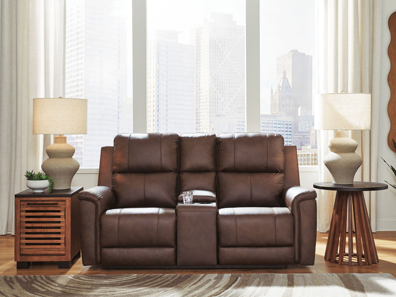 Bleckley - Power Reclining Loveseat With Console / Adjustable Headrest - R&R Furniture Gallery (Fountain Valley, CA)