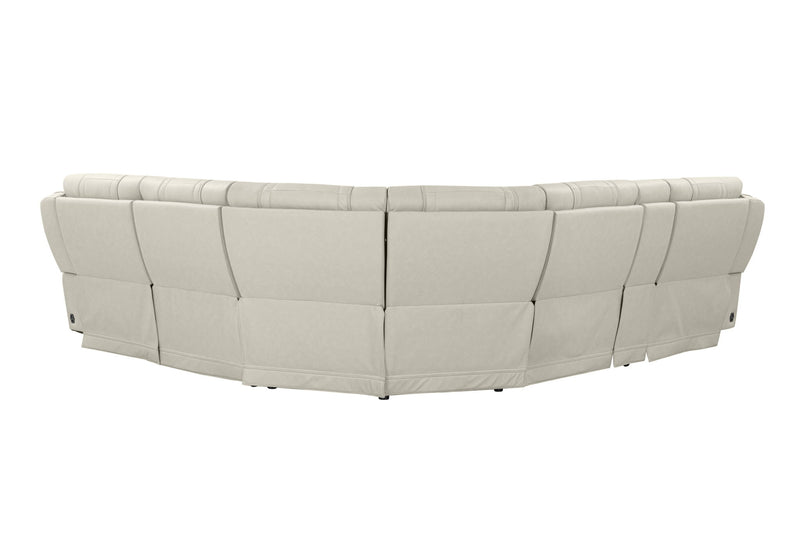 Sausalito - 6 Piece Modular Zero Gravity Power Reclining Sectional With Power Adjustable Headrests - Platinum Envy