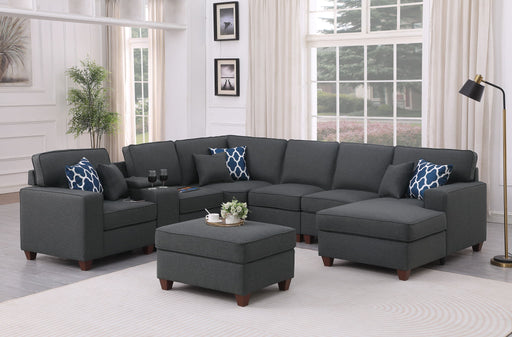 Tina - 8 Piece Upholstered Sectional With Ottoman - R&R Furniture Gallery (Fountain Valley, CA)