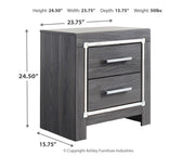 Lodanna - Two Drawer Night Stand - Gray - R&R Furniture Gallery (Fountain Valley, CA)