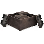 Avalon - Upholstered Square Coffee Table Storage Ottoman - R&R Furniture Gallery (Fountain Valley, CA)