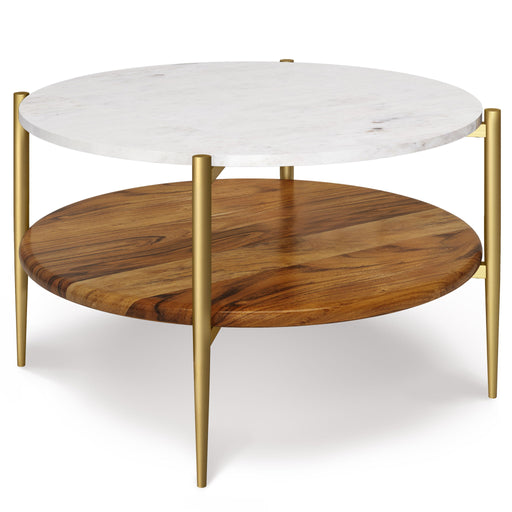 Wagner - Round Marble & Wood Table - R&R Furniture Gallery (Fountain Valley, CA)